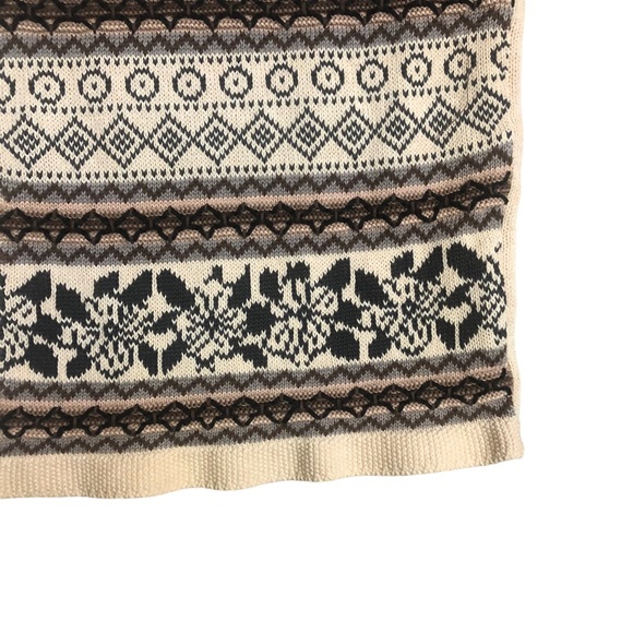 Vintage TanJay Knit Cardigan Sweater - Size Large - geometric and flower designs - Picture 4 of 6